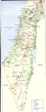 Map of Israel - 13 in. x 5 in. - for Students