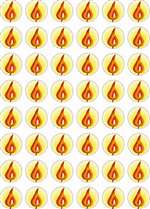 Hanukkah Candle Flame Stickers - 48/sheet - 10 pack