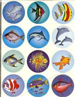 Sea Creatures Stickers - 12/sheet - 10 pack