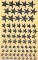 Stars - Various Sizes - Silver - 83/sheet - 10 pack