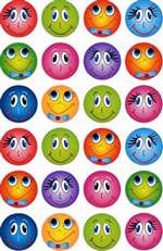 Smiley Faces - Small - 24/sheet - 10 pack