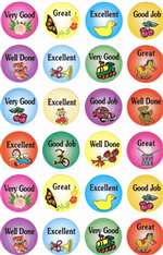 English Encouragement Stickers - 24/sheet, 10 pack