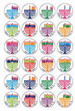 Days of Hanukkah w/ Menorah Stickers - 24/sheet - 10 pack